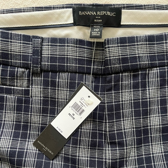 Banana Republic Sloan blue plaid pants, Size 10P - Picture 7 of 7